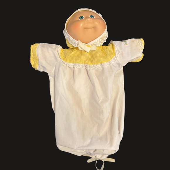 1985 Cabbage Patch Kids Baby Doll - Coleco Era, Blonde Hair, Green Eyes, Signed - Picture 3 of 13